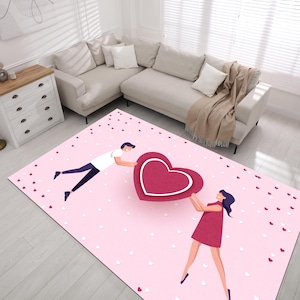 Valentine&#39;s Day Gift, Happy Valentine Day, Valentine&#39;s Day Rug, Popular Rug, Gift Rug, Home Rug, Love Carpet, Romantic Rug, Heart Desing