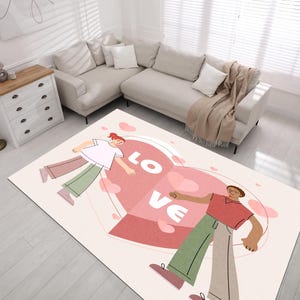 Valentine&#39;s Day Heart Rug: Romantic Love Carpet