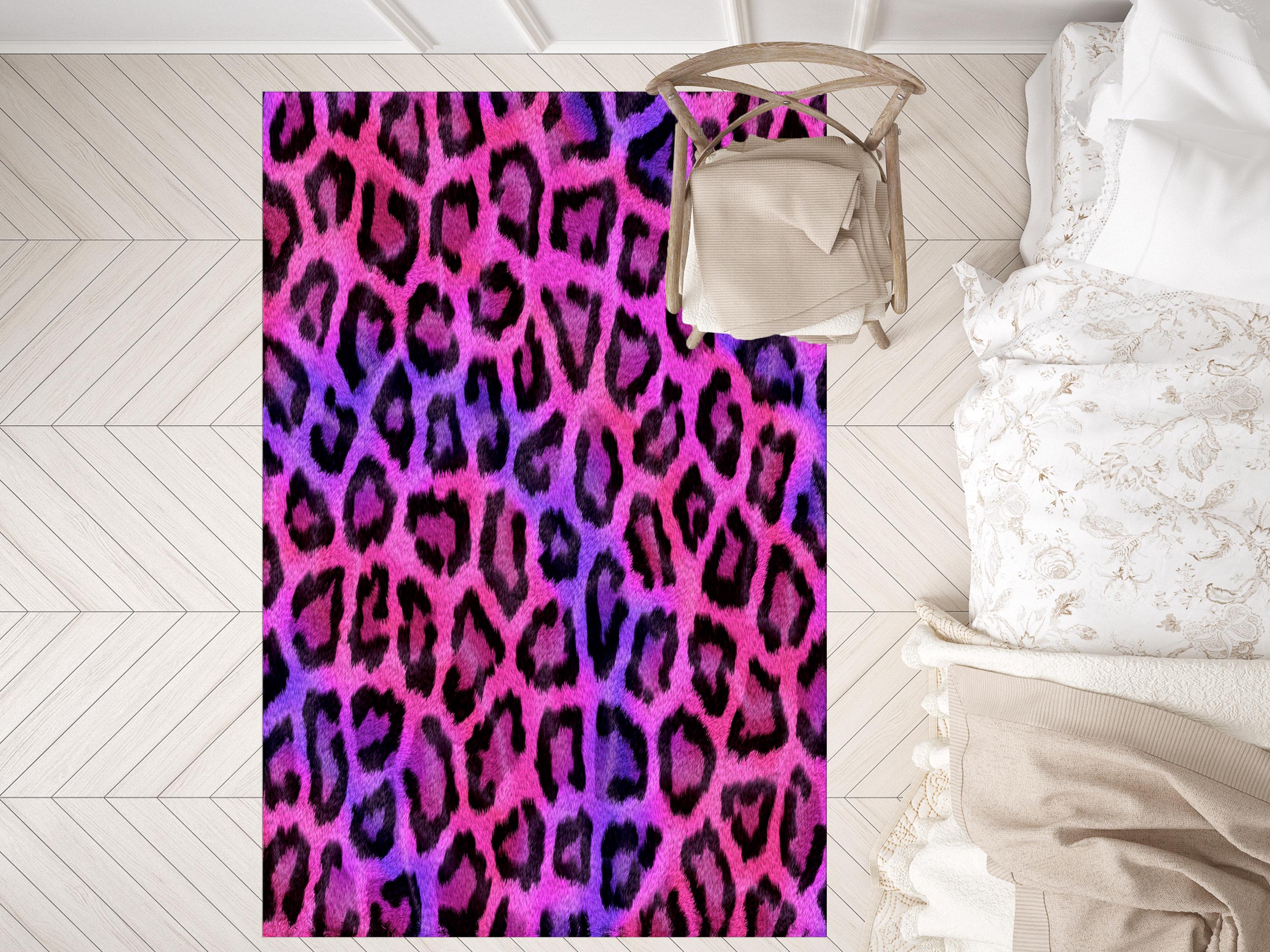Pink Leopard Rug, Leopard Pattern Rug, Leopard Rug, Leopard Pattern ...