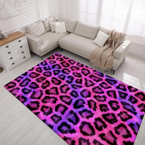 Pink Leopard Print Area Rug: Modern Home Decor