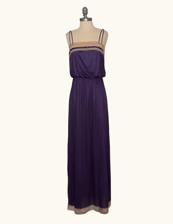 1970s Purple Maxi Nightgown - image 2