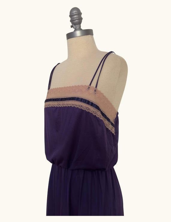 1970s Purple Maxi Nightgown - image 3