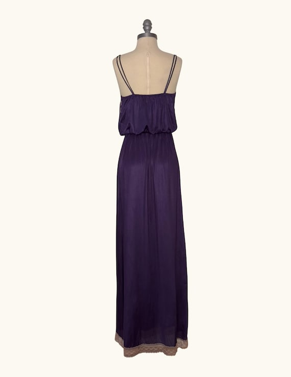 1970s Purple Maxi Nightgown - image 4