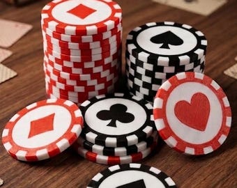 Card Suits Poker Chips 3D Model Set - STL & 3MF Files for 3D Printing - Hearts, Spades, Clubs, Diamonds - Digital Download