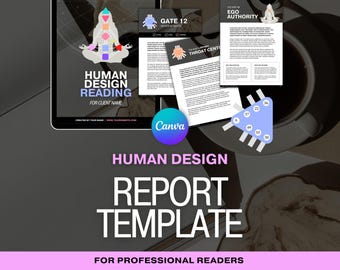 Human Design Report Canva Template: Editable Human Design Reading Template for professional Human Design Coaches (Commercial Use)