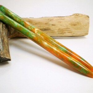 Hair Sticks Toxic Pumpkin Acrylic 5 7/8 inches No 318