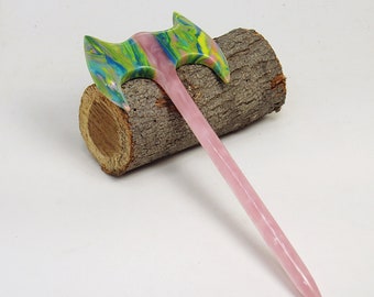 Hair Axe Durin Pastel Dream and Pink Cloud Acrylic Hair Stick - No 205