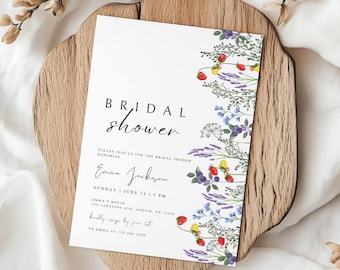 Wildflower Bridal Shower Invitation: Boho Floral Template (Digital Download)