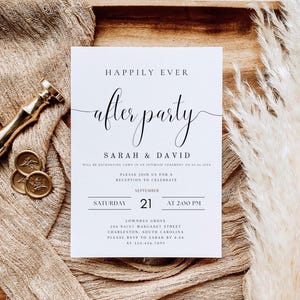 Hochzeitseinladung zum Empfang, Happy Ever After Party einladen, minimalistische Hochzeitseinladung, Hochzeitseinladung, Hochzeitseinladung
