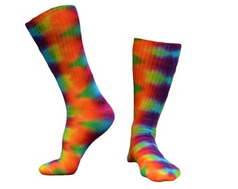 Rainbow Tie Dye Socks - Soft Bamboo Socks - Colorful Adult Socks - Hippie Gift