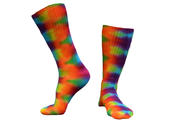 Rainbow Tie Dye Socks - Soft Bamboo Socks - Colorful Adult Socks - Hippie Gift 