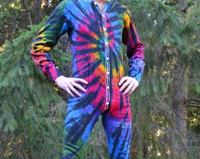 Night Rainbow Tie Dye Union Suit Festival Hippie Clothing Etsy