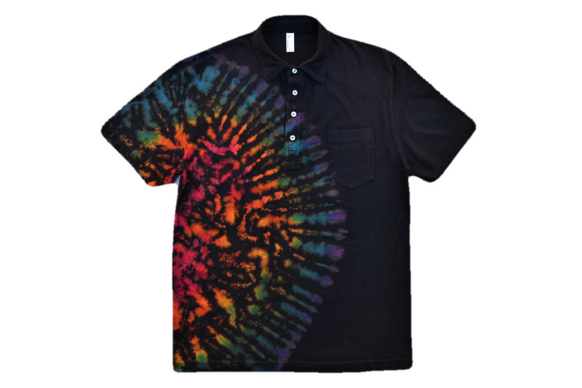 Tie Dye Polo with Pocket TieDye Men's Golf Shirt Hippie Etsy