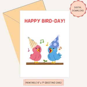 Joyeuse fête des oiseaux ! | Carte d'anniversaire imprimable