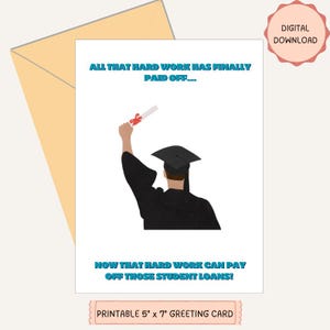 Tarjeta de graduación divertida / Imprime en casa