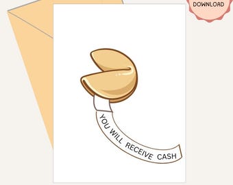 Fortune Cookie Birthday Card | You Will Receive Cash