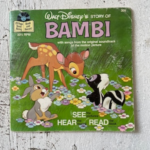 A história do bambi de Walt Disney com gravação em vinil