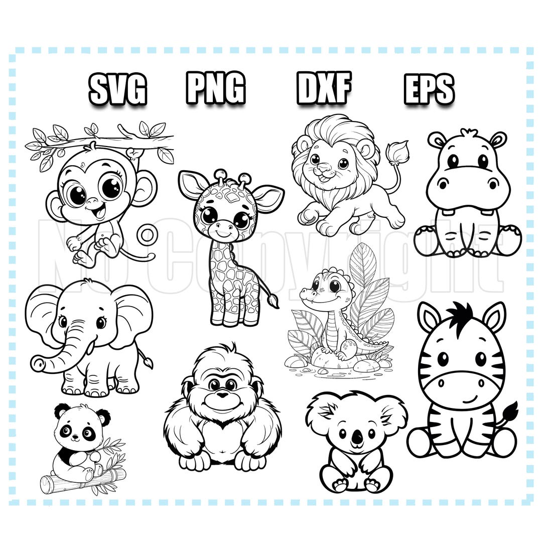 Safari Animals Layered SVG Cute African Jungle Animal Cut File Cricut ...