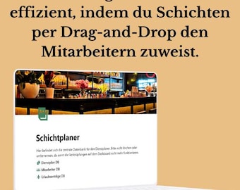 Staff planner for Notion (German) | Shift schedule vacation management | Ideal for cafes, restaurants, and small businesses | Automatic calculation