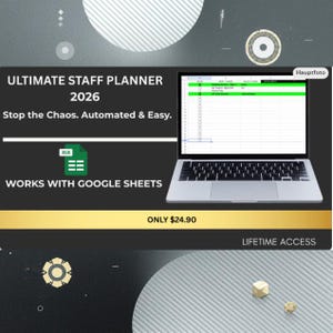 Employee Shift Schedule Google Sheets Template | Automated Monthly Staff Planner | Small Business Work Rota & HR Dashboard