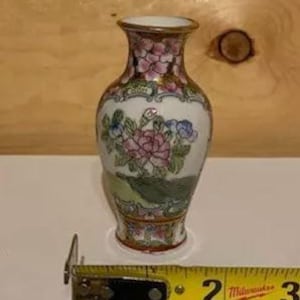 Vintage Cloisonné Enamel Metal Floral Miniature hand painted