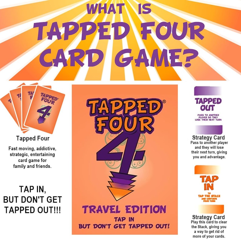 Tap Out Card Tapped Four Travel Edition Card Game - Etsy