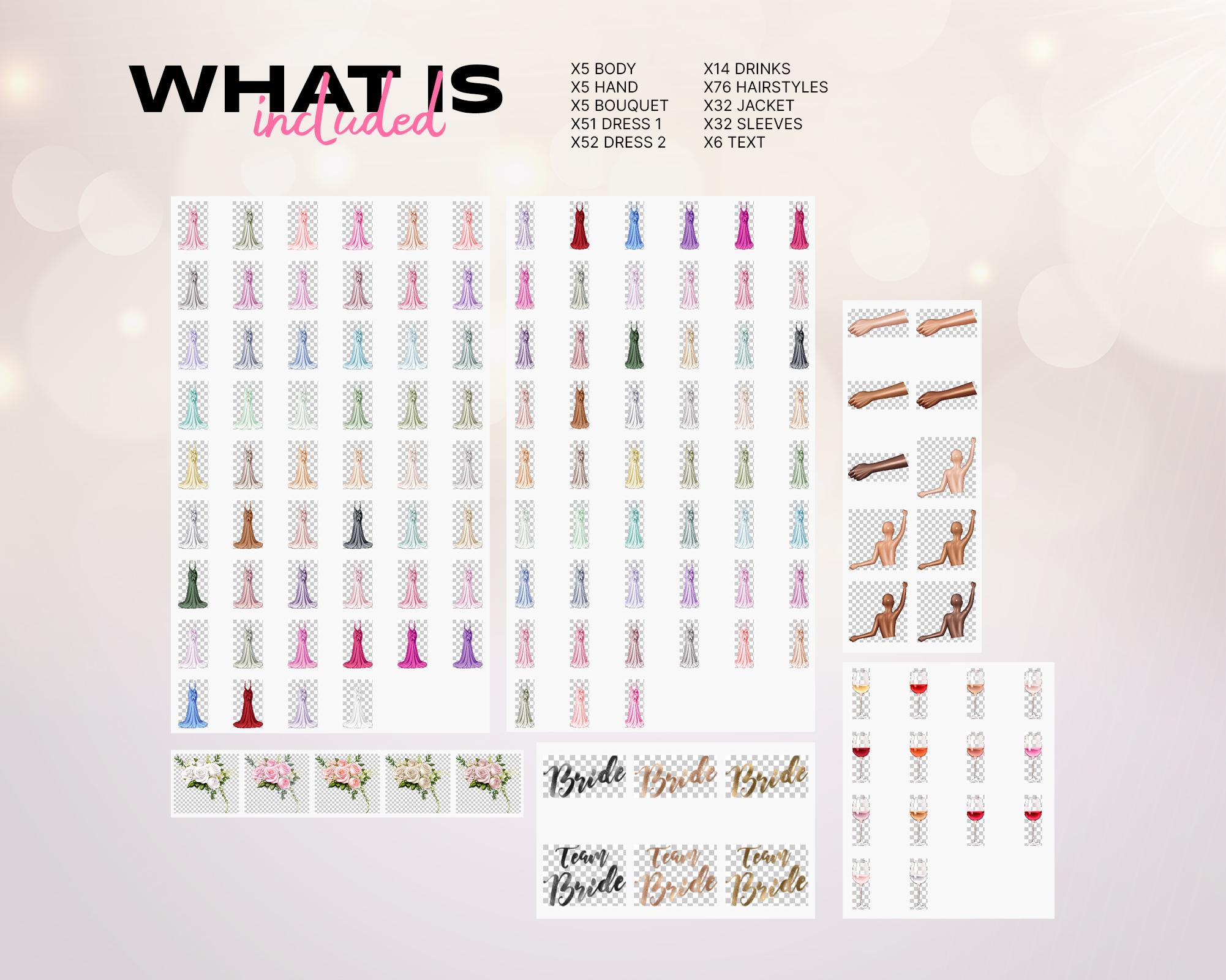 Denim Bridesmaids Clipart Set – Custom Bridal Party Portraits (278 PNG ...
