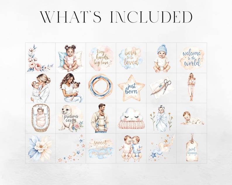 Watercolor Baby Clipart Set With Newborn Family and Motherhood ...
