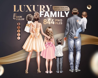 Custom Family Portrait Creator Clipart Set (PNG Files)