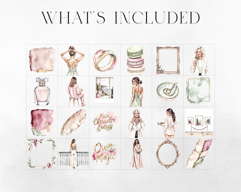 Soft Life Goddess Watercolor Clipart, Feminine Luxury Self Care ...