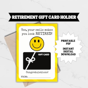 Retirement Gift Card Holder - Printable Last Minute Retirement Card or Gift Idea for Retiree or Retiring Coworker, Employee, Boss, or Friend