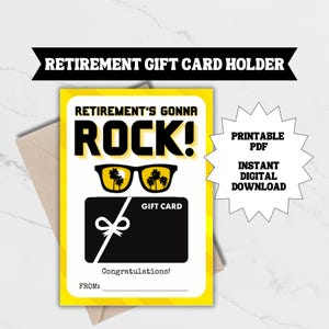 Retirement Gift Card Holder - Printable Last Minute Retirement Card or Gift Idea for Retiree or Retiring Coworker, Employee, Boss, or Friend