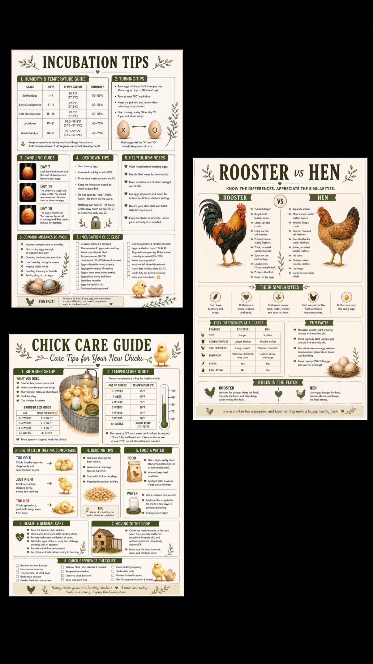 Printable Chicken Hatching Chart.pdf Chicken Hatching Guide Printable Bundle | Incubation Chart, Chick Care ...