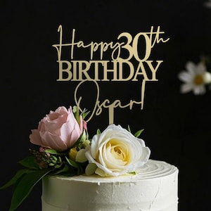 Personalized Acrylic Cake Topper, Custom Happy Birthday Cake Topper, Personalized Party Decor for Birthday, Custom Age and Name Decoration