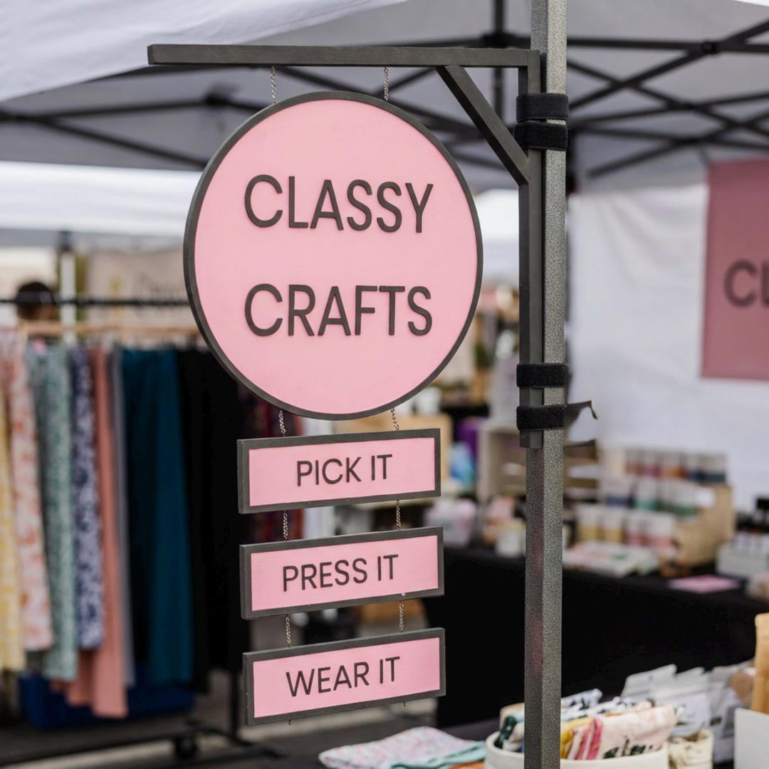 Custom Vendor Booth Sign, Hanging Business Logo, Market Display - Etsy