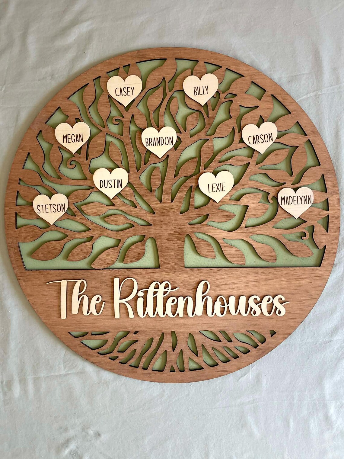 Personalized Wood Family Tree Sign, Custom Engraved Names - Etsy