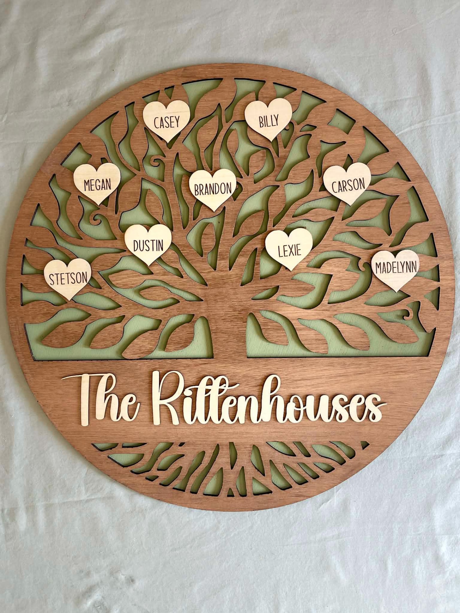 Personalized Wood Family Tree Sign, Custom Engraved Names - Etsy
