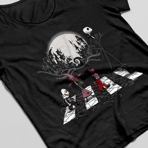 Halloweenweg | Nightmare Before Christmas | Abbey Road | The Beatles | Cartoon grafisch T-shirt
