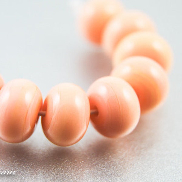 Orange Sherbert Lampwork Spacer Beads, Handmade Glass Jewelry Supplies, SRA