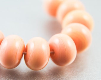 Orange Sherbert Lampwork Spacer Beads, Handmade Glass Jewelry Supplies, SRA