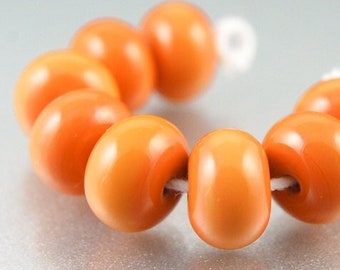 Handmade Lampwork Beads, Pumpkin Spice, Glass Spacers, Fall, Autumn, SRA Jewelry Supplies