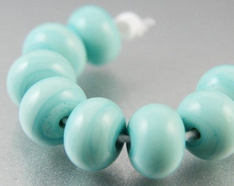 Handmade Copper Green Lampwork Spacer, Glass Beads, Verdigris