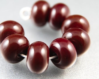 Perles d’espacement en verre rouge canneberge, lampe faite à la main, marron, fournitures de bijoux, SRA