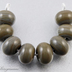 Rustic Brown Lampwork Spacer Beads, Handmade Glass Jewelry Supplies image 2