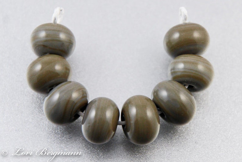 Rustic Brown Lampwork Spacer Beads, Handmade Glass Jewelry Supplies image 2