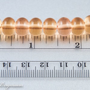 Transparent Peach Lampwork Spacer Beads, Glass Jewelry Supplies, Handmade SRA image 4