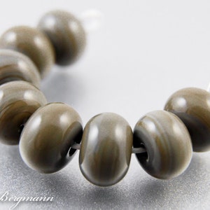 Rustic Brown Lampwork Spacer Beads, Handmade Glass Jewelry Supplies image 3