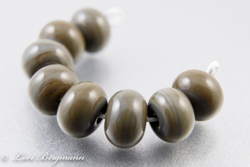 Rustic Brown Lampwork Spacer Beads, Handmade Glass Jewelry Supplies image 3