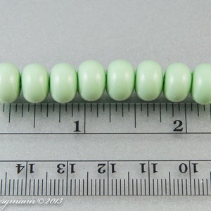 Mint Green Lampwork Spacer Beads, Handmade Glass, Pistachio image 4
