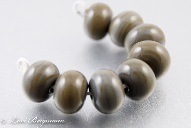 Rustic Brown Lampwork Spacer Beads, Handmade Glass Jewelry Supplies image 1